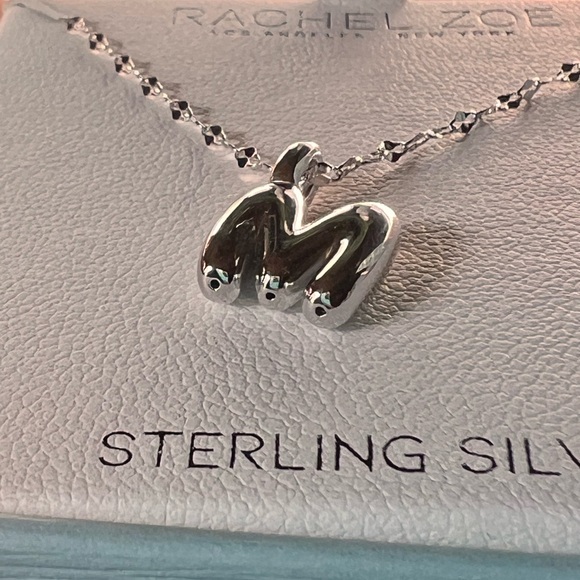 Rachel Zoe Sterling Silver Initial Necklace- M - Picture 4 of 6